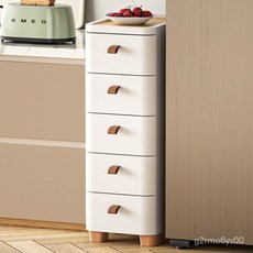 抽屜式收納櫃日式夾縫儲物櫃傢用廚房窄縫隙置物架多層臥室床頭櫃廚房置物架 廚房收納櫃 櫥櫃 餐櫃 多層收納櫃 JT2M, 18CM【純淨白】頂部帶木板 可置物,6層, 1個