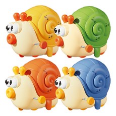 토이즈데이 누르면 쌩쌩! 빠른 달팽이 장난감 유아 소근육 발달 선물, 1세트, 그린+오렌지+블루+엘로우