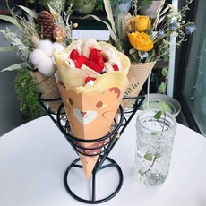 바스켓 튀김바구니 철제 세트 스탠드 렉 소스볼 1. 블랙 3단 감자튀김 홀더, 1개