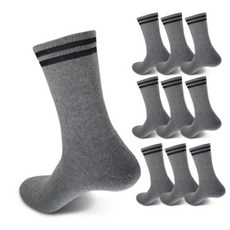 COSOC 두툼한 이중쿠션 투라인장목 스포츠양말10P, 그레이(GRAY)