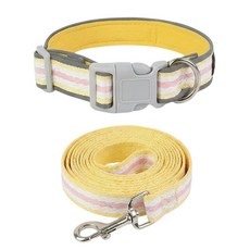 해피펫밀리 파스텔 목줄 리드줄 세트, 옐로우, 1개
