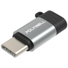 POLYWELL 寶利威爾 蘋果充電線轉接器 Type-C To Lightning母 可充電 可傳輸, 銀色, 1M