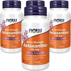 NOW Foods 蝦紅素10mg軟膠囊, 60顆, 4罐