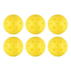 피클볼 볼 6개 실내 40개 8mm 정밀 드릴 공간 세트 - 패들 및 실외 바닥 스포츠 코트용 전문 플라스틱 볼그린 451895, 6개-옐로우 451895