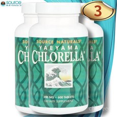 소스내추럴스 야에야마 클로렐라 200mg 600 정, 600정, 3개