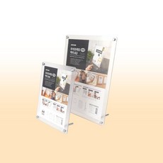 인포데스크 안내문 카달로그꽂이 반투명 자석 프레임 세우는 액자 A4 A3