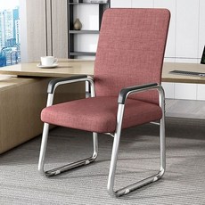 바퀴없는 의자 사무용 학생의자 컴퓨터 의자 블랙 사무실 +그레이, I. 고급 브라운 린넨 원단  도금 프레임  팔걸이, A. 강철 발, I. 고급 브라운 린넨 원단 - 도금 프레임 - 팔걸이