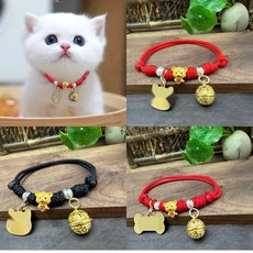 맞춤 강아지 인식표 목걸이 동물등록번호 이름표, 5. 대박기원 레드스트링, M