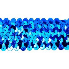 야드 4열 메탈릭 스트레치 스팽글 트림 공예 의상 패션 파티 홈 데코용 1개 10야드 컷 실버, Royal Blue