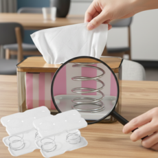 리빙앤트 간편한 티슈&물티슈 케이스 푸쉬 스프링, 2개