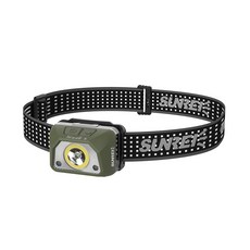 SUNREE 山力士 頭燈 悅動S感應款防水頭燈 露營燈 LED頭燈 IPX8防水 感應燈, 軍綠, 1個