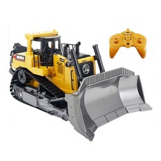 匯納 遙控履帶推土機 1/16 山貓重型鏟土機 遙控挖土機 怪手工程車 合金重型工程, 雙電版 原配+加購1電池(共兩顆), 1個