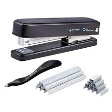 BOSTITCH 보스티치 Titan 튼튼한 금속 스테이플러 50장 용량 1250개의 스테이플 및 인체 공학적 리무버 걸림 방지 스테이플링 책상 사무실 교실용 풀 스트립 블랙