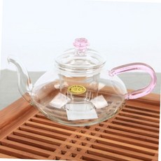 핑크 장미 내열 유리 차주전자 다관 거름망 티포트 500ml 홈카페 다도 다도용품 거름망티포트