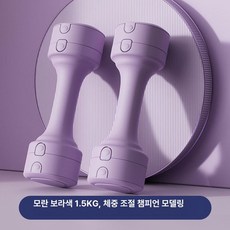 매트릭스 조절형 휴대용 여성용 가정용 요가용 무게조절 덤벨 세트, 퍼플 3kg, 1개, 1g