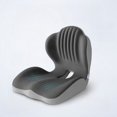 바른자세 메모리폼 등받이쿠션 요추 허리 쿠션, 1개, 그레이