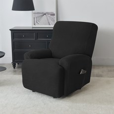 커버무드 와플 리클라이너 소파 커버, 블랙, 1개