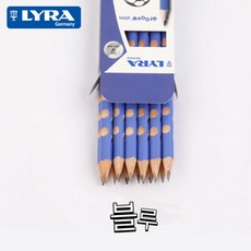 유신통상 LYRA GROOVE 연필 교정연필 형광색 리라그루브 연필세트 HB 12개입 48개입, 라이트블루