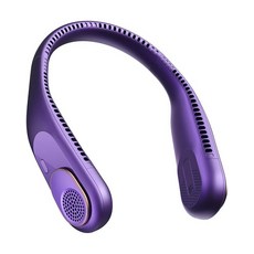 SWEETFULL 휴대용 넥 팬: 5200mAh 블레이드리스 개인용 선풍기 | 4가지 속도 최대 작동 시간 20시간 헤어 트위스트 없는 조용한 웨어러블 팬 여행용 남성 여성, A6 퍼플