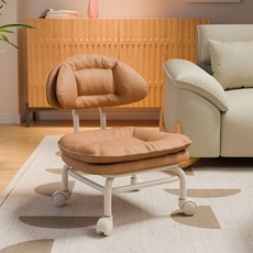 이동식 등받이 의자 체어 미니멀 낮은 바퀴달린 바퀴 소형 휠 작업 스툴 쿠션 네일샵 작업용, 2. 핑크