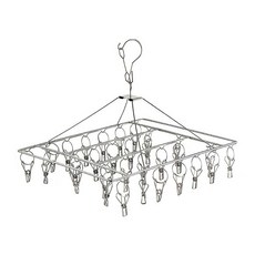 不鏽鋼曬衣夾 30夾 加厚4mm 36 x 28 CM 曬衣架 晾衣夾, 銀色, 1個