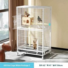 집 2층집 다람쥐집 이층 600 복층 놀이터 철제 세트 1 (흰색), 1개, B. 600 모델 2층 쥐 흰색 세트 2