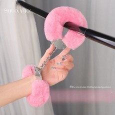 뽀글이 귀여운 파티 소품 수갑, 핑크