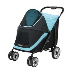 Gen7pets 大型寵物推車 前後門設計 適合大型寵物 多隻犬 老犬 寵物推車, 1個, 水湖藍, 水湖藍