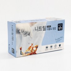 명진 니트릴 위생장갑 다용도 요리용장갑 L 100매 1개, 100개입