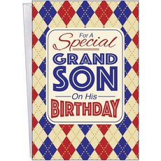 Chuck's Card-O-Rama - 손자를 위한 생일 카드 - 미국에서 제작 - 할아버지 할머니 조부모로부터 제공 - 봉투 포함 - 12.7 x 19.7cm(5 x 7.75, Chuck's Card-O-Rama - 손자를 위한 생