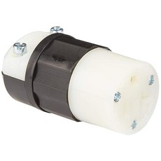 Leviton 20 Amp 125볼트 커넥터 산업용 등급 스트레이트 블레이드 접지 올 블랙 5369-B 블랙, Grounding, Black-White