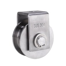 바퀴교체 슬라이딩 도어 이동식 도르래 앵글 휠 자바라 스텐 베어링, 02.U자형 소형 304, 1개