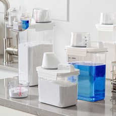 눈금 계량컵 세탁기 세제통 가루 액체 섬유유연제 통, 1800ml, 1.8L