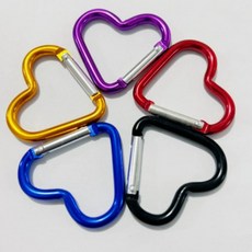 원형 캠핑고리 미니카라비너 하트키링고리, 핑크, 핑크