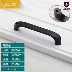 304不鏽鋼拉手 現代簡約實心門把手 家具五金, 1個, 718-96黑色 特价款