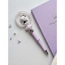 동대문 볼펜꾸미기 완제품, 구름위에 고양이(보라), 1개