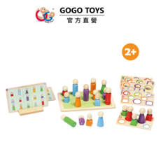GOGO TOYS #22003 Family Block Matching 積木排序配對組, Mixed colors, 1套
