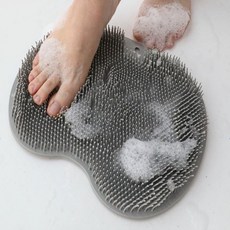 Crayon 풋브러쉬 발 씻기 세척 실리콘 매트 각질제거 마사지 솔 지압 등밀이, 1개, 4. 옐로우