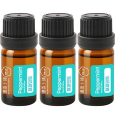 1+1+1 천연 100% 아로마 오일 에센셜 만향소포 PETA 비건 아로마테라피, 3개, 10ml, 페퍼민트 에센셜오일