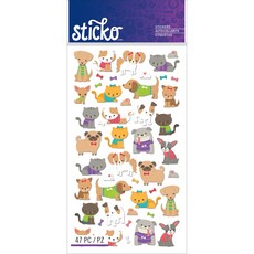 Sticko 테마-작은 고양이와 개 52-01275 기타 Sticko E5201275 Classic Tiny Cats & Dogs Stickers