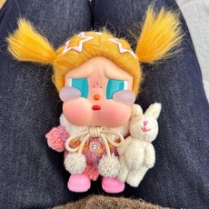 팝마트 크라이베이비 휴가 일기 인형옷 니트 방울 목돌이 스웨터 펜던트 토끼인형 신발 머리핀2개 세트 인형의상 인형액세서리, 아기가 없어요, 16 핑크 5피스 세트(방울 목돌이+스웨터+토끼인형+신