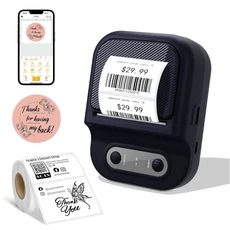 테이프가 포함된 휴대용 열전사 프린터 2인치 접착 라벨 미니 블루투스 스티커 메이커 스마트폰 PC 지원, 01 P2Dark blue