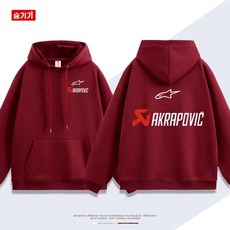 오토바이 후드티 아크라포빅 바이크 티셔츠 긴팔 후드, H. 160, G. 버건디
