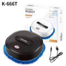 CLEANEL智能擦地機器人，乾濕兩用纖維拖布，一鍵啟動居家清潔好幫手, 黑色, K666