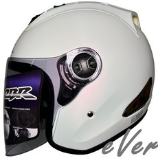 CBR S70 變色龍 平光白色 R帽 內襯全可拆洗 半罩 安全帽, 1個, L(59~60cm)