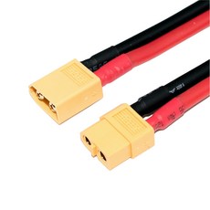 올칩 XT60 커넥터 12AWG 전선 10cm 납땜형 배터리 연결 케이블 RC드론 RC카 DIY 전원부품, 1개, XT60(암+숫)(케이블있음)