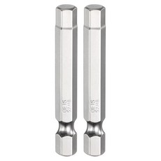 HARFINGTON 2피스 H1.5 육각 헤드 스크루 드라이버 비트 1.5mm 미터법 플랫 팁 0.6cm(1/4인치) 섕크 50mm (2\") 롱 마그네틱 나사 드릴 렌치 크롬
