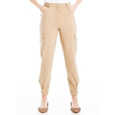 Max Studio 플랩 포켓이 있는 여성용 피치스킨 팬츠 카키