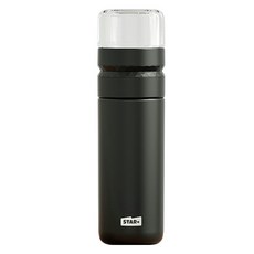 스타플러스 더블 미러 보온 보냉텀블러 차 망 포함, 1개, 블랙, 410ml