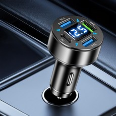 라이트닝웍스 차량용 전압측정 QC 3.0 시가잭 초고속 충전기, 4구, 1개